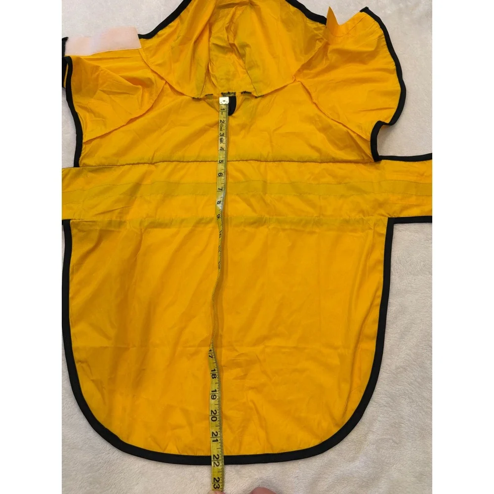 HDE Dog Raincoat Yellow Reflective‎ Hooded Poncho Pet Rain Jacket Size L